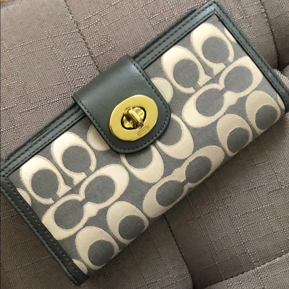 NWT Coach signature checkbook wallet